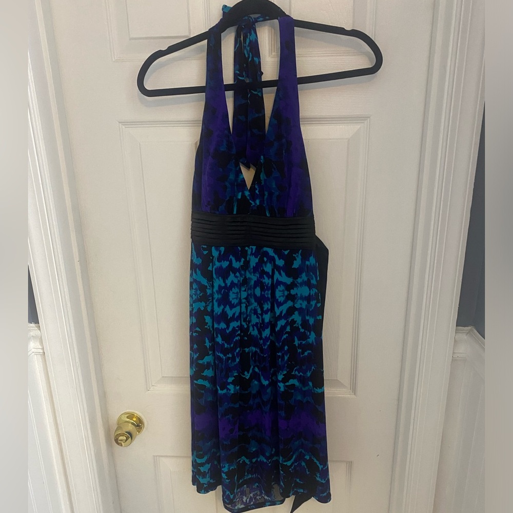 💜 Blue & Purple Summer Halter Dress - Size Medium 💜